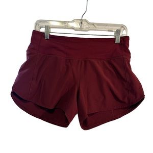 Lululemon Wine Speed Up Lined Short 4” Size 6